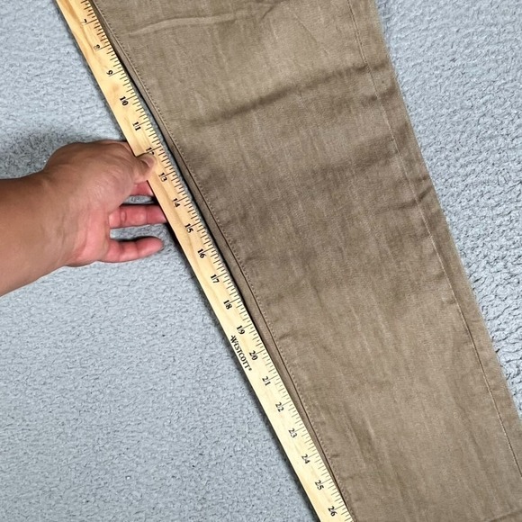 MNML Jeans Mens 33x33 Brown Slim Straight Button Fly Denim Casual Preppy Logo - Picture 7 of 12